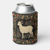 Betoverde Geit & Bloemen Folk Art Design Blikjeskoeler (Blikje Achterkant)
