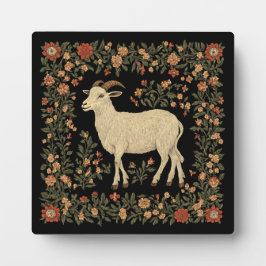 Betoverde Geit & Bloemen Folk Art Design Fotoplaat