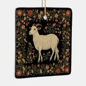 Betoverde Geit & Bloemen Folk Art Design Keramisch Ornament (Rechts)