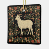 Betoverde Geit & Bloemen Folk Art Design Keramisch Ornament (Links)