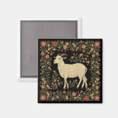 Betoverde Geit & Bloemen Folk Art Design Magneet (Voorkant / Achterkant)