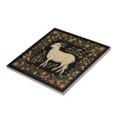 Betoverde Geit & Bloemen Folk Art Design Tegeltje (Zijkant)