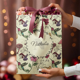 Betoverde gele lentetuin kolibrie Bloemen Medium Cadeauzakje