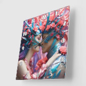 Betoverde geliefden in Floral Fantasy Realm Vierkante Klok (Hoek)
