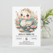 Betoverde Girly Swan Bird Verjaardag Kaart (Staand voorkant)