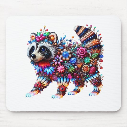 betoverde gloeiende wasbeer muismat (Voorkant)