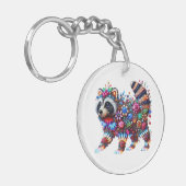 betoverde gloeiende wasbeer sleutelhanger (Voorkant Links)