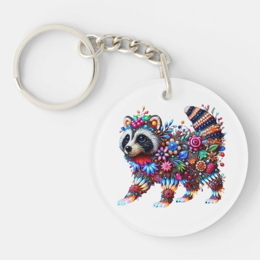 betoverde gloeiende wasbeer sleutelhanger (Voorkant)