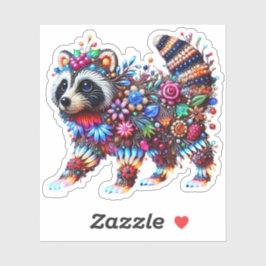 betoverde gloeiende wasbeer sticker