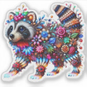 betoverde gloeiende wasbeer sticker (Voorkant)