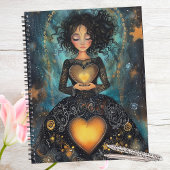 Betoverde Glow Black en Gold Heart Planner