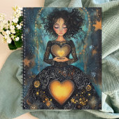 Betoverde Glow Black en Gold Heart Planner