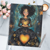 Betoverde Glow Black en Gold Heart Planner