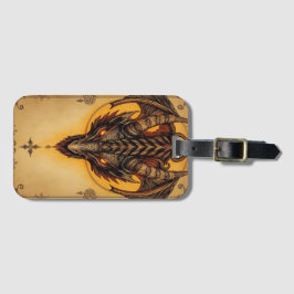 Betoverde Golden Dragon mythisch Bagagelabel