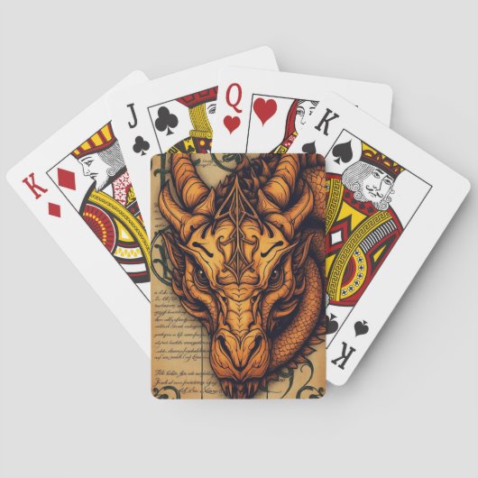Betoverde Golden Dragon  Mythisch Spelen C Pokerkaarten (Achterkant)