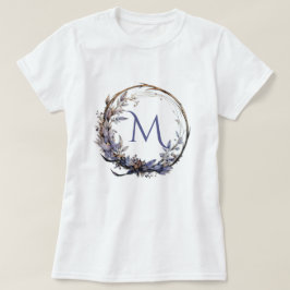 Betoverde Gotische Bloemen Krans Uw Monogram T-shirt