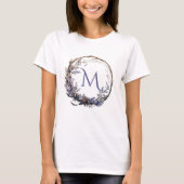 Betoverde Gotische Bloemen Krans Uw Monogram T-shirt (Voorkant)
