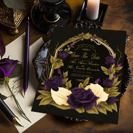 Betoverde Gotische bruiloft Save the Date Folie Uitnodiging