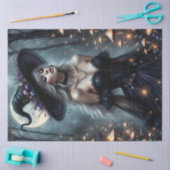 Betoverde Gotische Heks met Zilver Tissuepapier (Craft)