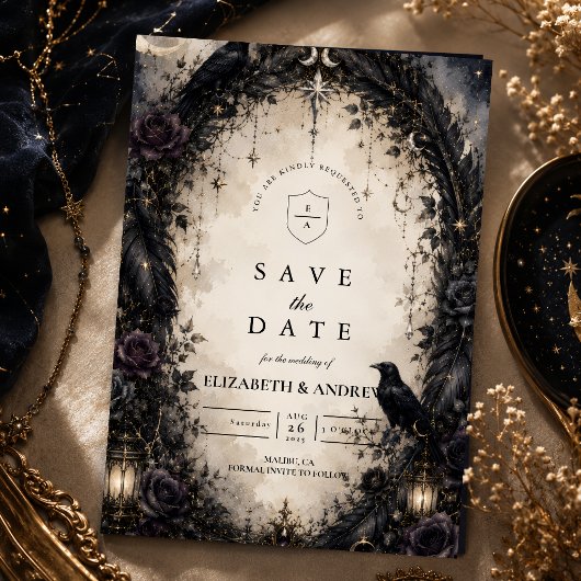 Betoverde Gotische Hemelse Bruiloft Save The Date