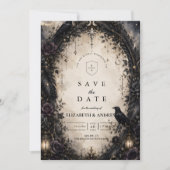 Betoverde Gotische Hemelse Bruiloft Save The Date (Voorkant)