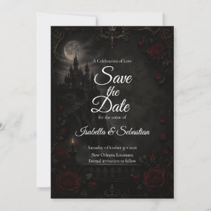 Betoverde Gotische Maanlicht Romantische Bruiloft Save The Date