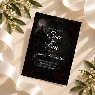 Betoverde Gotische Maanlicht Romantische Bruiloft Save The Date