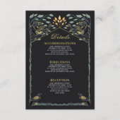 Betoverde Gotische Raven Bloemen bruiloft Details Informatiekaartje (Voorkant)