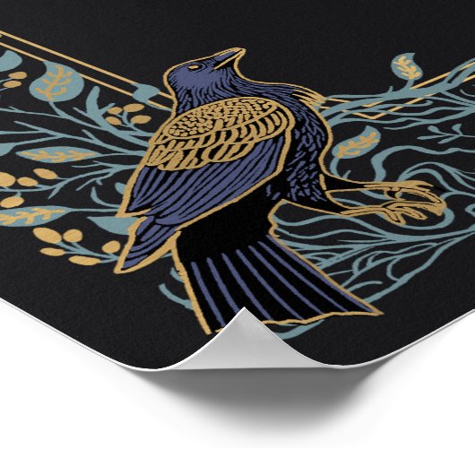 Betoverde Gotische Raven Bloemen Bruiloft Welkom Poster (Hoek)