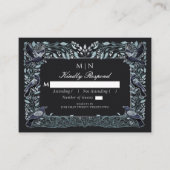 Betoverde Gotische Raven Bloemen Bruiloft Zilver R Informatiekaartje (Voorkant)