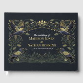 Betoverde Gotische Raven Bloemen Groene Bladeren H Gastenboek (Voorkant)