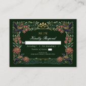 Betoverde Gotische Raven Bloemen Huwelijk Dahlia R Informatiekaartje (Voorkant)