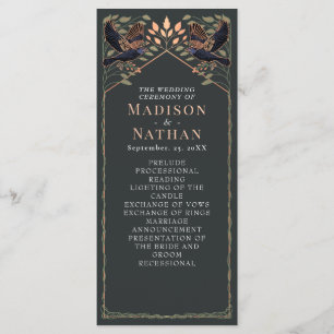 Betoverde Gotische Raven Bloemen Huwelijk Salie Gr Programmakaart