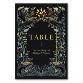 Betoverde Gotische Raven Bloemen Tafel Nummer Kaart (Achterkant)