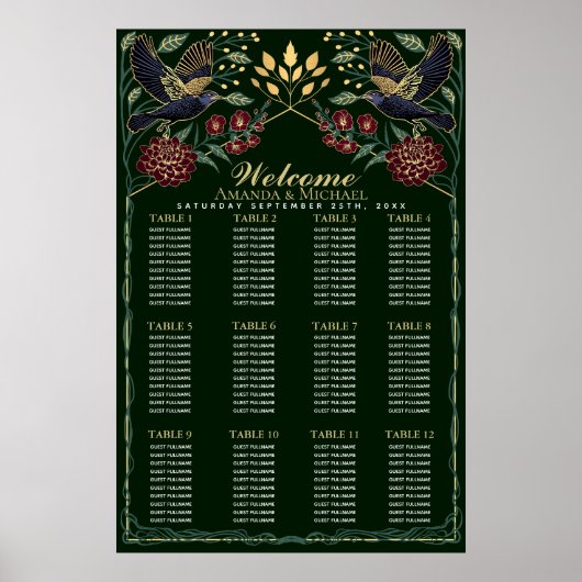 Betoverde Gotische Raven Bruiloft Zitplaatsen Graf Poster (Voorkant)