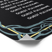 Betoverde Gotische Raven Bruiloft Zitplaatsen Graf Poster (Hoek)