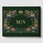 Betoverde Gotische Raven Dahlia Snapdragon Wedding Gastenboek (Achterkant)