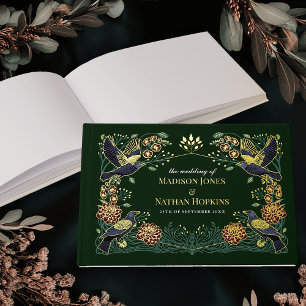 Betoverde Gotische Raven Dahlia Snapdragon Wedding Gastenboek
