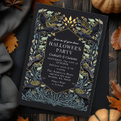 Betoverde Gotische Raven Floral Halloween Kaart