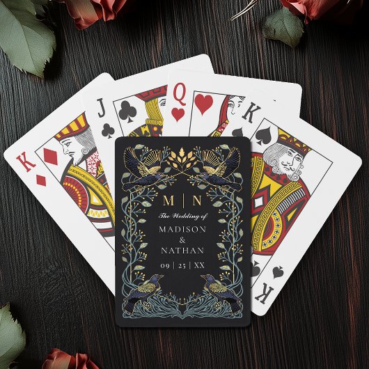 Betoverde Gotische Raven Wedding Favoriet Pokerkaarten