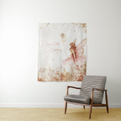 Betoverde Gouden en Roze Fee Verjaardag  Wandkleed (In situ)