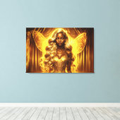 Betoverde gouden fee elegante glinsterende vleugel canvas afdruk (Insitu (Houten vloer))