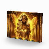 Betoverde gouden fee elegante sprankelende vleugel fotoblokken (Rechts)