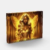 Betoverde gouden fee elegante sprankelende vleugel fotoblokken (Links)