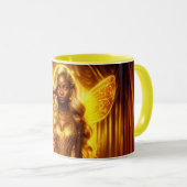 Betoverde gouden fee elegante sprankelende vleugel mok (Voorkant rechts)