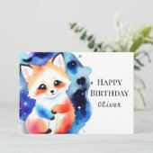 Betoverde grillige vos verjaardag kaart (Staand voorkant)