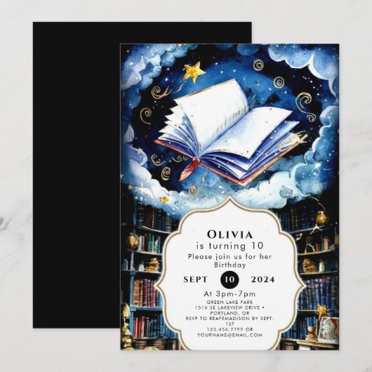 Betoverde grillige Waterverf verhalenboek Verjaard Kaart (Voorkant / Achterkant)