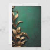 Betoverde groen en goud Masquerade Bruiloft Kaart (Achterkant)