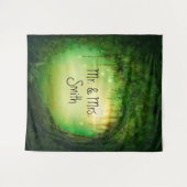 Betoverde groene bos boom rustieke bos achtergrond wandkleed (Voorkant (horizontaal))