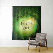 Betoverde groene bos boom rustieke bos achtergrond wandkleed (In situ)